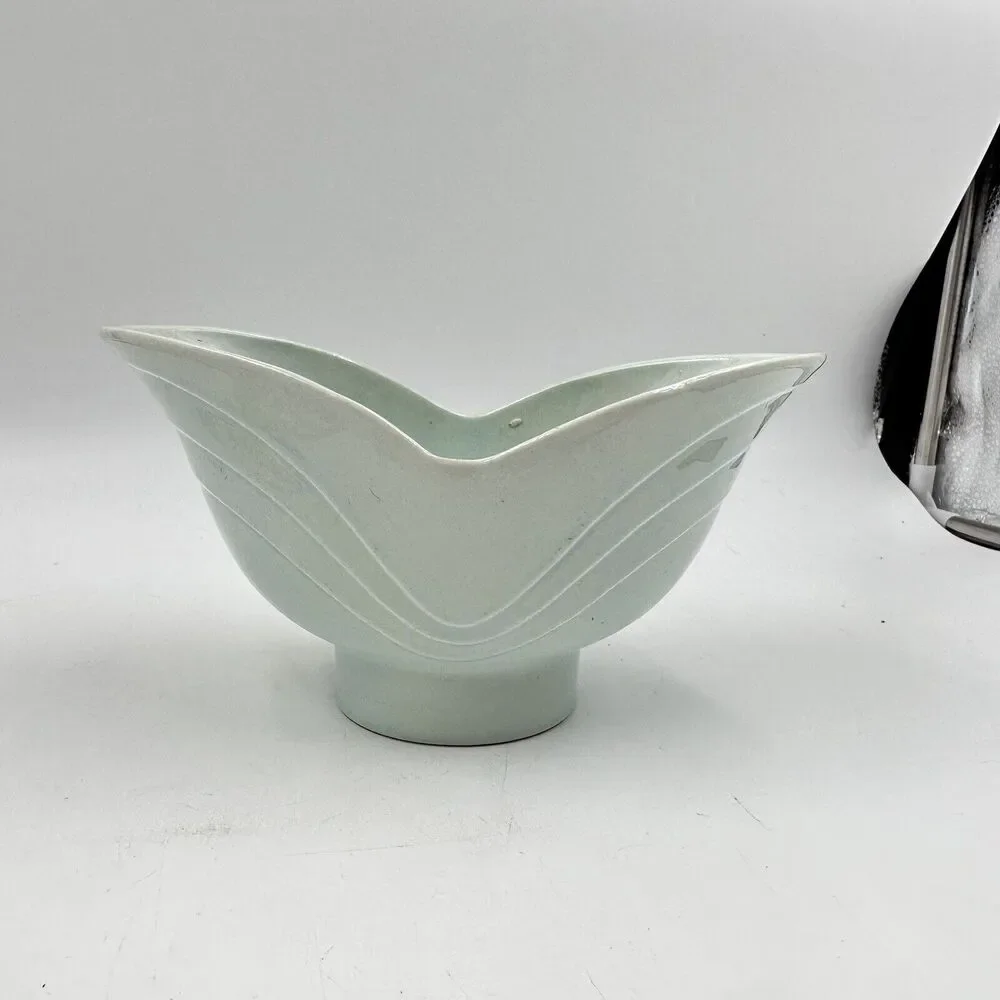 Vintage Paul Thornhill Pottery Blue Vase - Bowl Art Deco Art Planter - TP USA - Picture 2 of 9